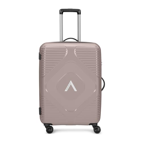 Image of Aristocrat Crystal Check-in Trolley Bag 66cm | Medium Hard Luggage | 8-Wheel Suitcase for Travel | Combination Lock with Anti-Theft Zipper | Polypropylene | 3 Years International Warranty (Pink)
