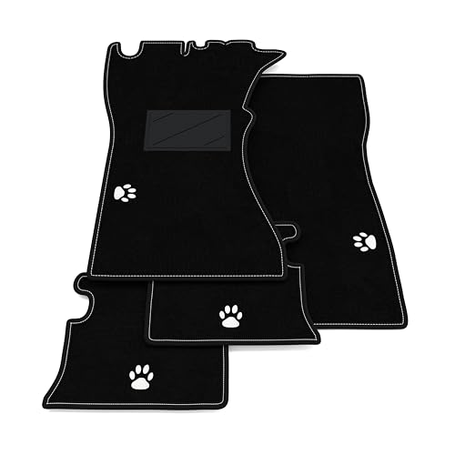 Kit Tappetini Auto compatibili con Alfa Romeo GT Junior Pedaliera Alta. COMPOSIZIONE SET: 2 tappetini anteriori e 2 tappetini posteriori. Colore: moquette nera, bordo nero, cucitura bianca.