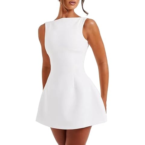 LuFeng Women's Summer Sleeveless A-line Mini Dress Cover
