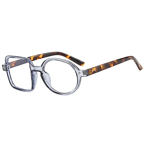 HPIRME Lunettes rondes cadre femmes hommes lentille claire carré lumière verre lunettes de lunettes femme lunettes, taille unique