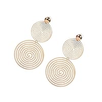 CONGARTENO Boucles Oreilles Pendantes Larges Rondes Créoles Plaquées Doré Élégantes pour Femme Chic Soirée Quotidienne