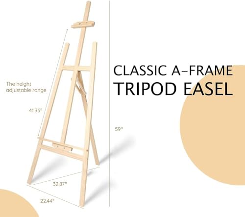 Beipoo Wooden Painting Easel, Adjustable Stand for Canvas Wedding Signs, Holds up to 46" Art Folding Stand Easel for Adults Artist Beginners by Beipoo - Image 5