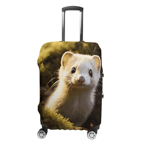 Cute Weasel Suitcase Covers Luggage Protector - Travel Elastic Baggage Case Protective, Washable Anti-scratch Large Suit Case Cover for Suitcases Fits 19-32 Inch Luggages M