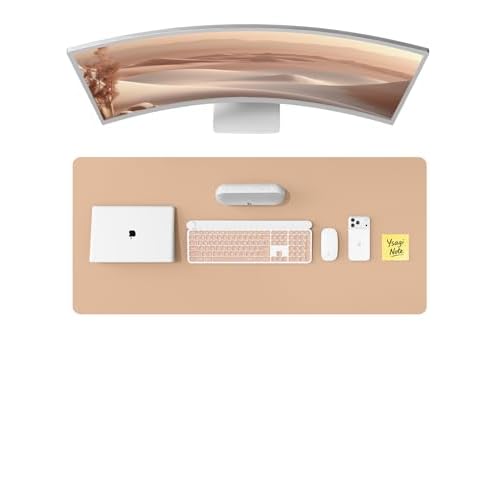 YSAGi Leather Desk Protector, Office Mat, Large Mouse Mat, Non-Slip PU Leather Blotter, Laptop Desk Mat, Waterproof Writing Pad for Office and Home (L