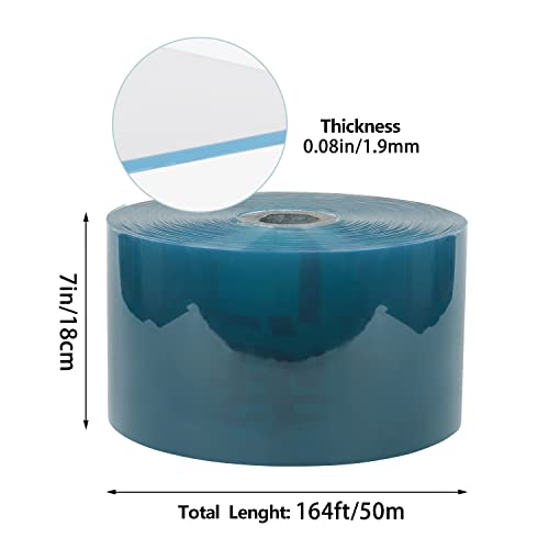 Myoyay Clear Pvc Smooth Strip Curtain 164 Ft Length X 7 In Width Bulk Roll 0.08'' Thick Plastic Curtain Strip Vinyl Door Strips For Doorway Of Supermarket thumb #1