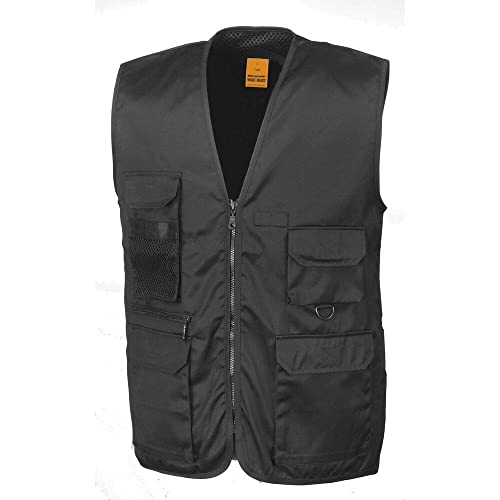 RESULT - gilet reporter multipoches - veste légère sans manches BODYWARMER - réf R045X - noir - mixte homme / femme (S)