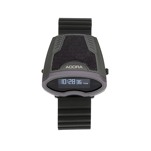 Adora Control AC1003 Herren Uhr 42 mm – Quarz Autofahreruhr mit Metallgehäuse & Silikonarmband – Magnetverschluss – Stoppuhr, Countdown, Alarm & Temperaturanzeige – 3 Bar wasserdicht – 1-206079-001