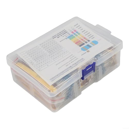 FACAIIO Kit de resistencias de película metálica de 1 o 4 W de 2600 piezas con 130 valores comunes de electrónica de bricolaje, para proyectos de Arduino y circuitos