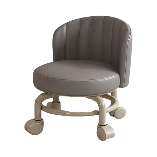 Moderno taburete giratorio de 360° con respaldo, silla ergonómica de oficina para el hogar y la tienda, color gris oscuro