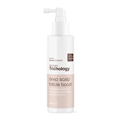 Stemgro Trichology Hair Growth Caffeine Follicle Boost 100ml - Daily Hair Growth Treatment for Women With Thinning Hair Due to Menopause and Stress - Clinically Proven Hair Loss Treatment for Women Cover