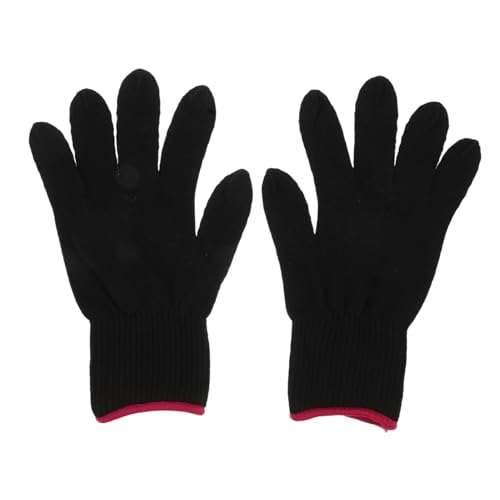 Mikinona Curling Iron Hair Straightener Heated Hair Rollers Curling Wand Hair Straightner Styling Heat Glove Hair Heat Protection Glove Heat Blocking Mitts Ironing Glove Black Knitting