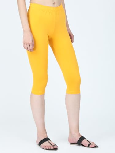 Image of Robinbosky Premium Stretchable Cotton Capri Legging for Women | Suitable for Formal wear & Casual wear | High-End Elastic Makes. The Leggings Squat Proof and Durable for Travel, Yoga, & Workout.