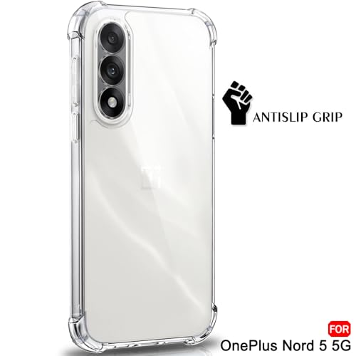 Image of TheGiftKart Crystal Clear Back Cover Case for OnePlus Nord 5 5G | Raised Bumps for Camera & Screen Protection | Ultra Clear Soft Silicone Back Cover Case for OnePlus Nord 5 5G (TPU, Transparent)