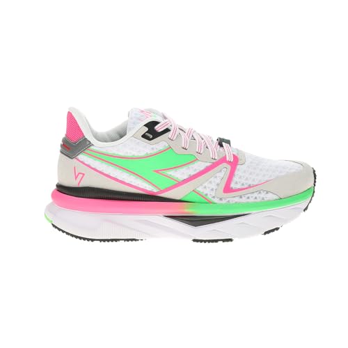 Diadora Womens Atomo V7000 Running Sneakers Shoes - Green, Pink, White
