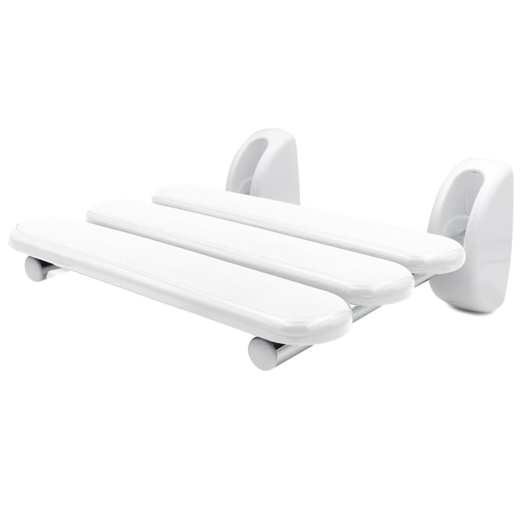 RIDDER Duschklappsitz Klappbarer Duschsitz zur Wandmontage, Aluminium, Weiß