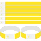 idoorfree 使い捨てリストバンド 9色選択 100枚/200枚/450枚/500枚/1000枚 カラーリストバンド 入場バンド テープ 入場制限 人数管理 ワンタッチ装着 人数カウント遊園地水場適用 防水コンサート 遊園地 再入場管理 イベント100枚 黄