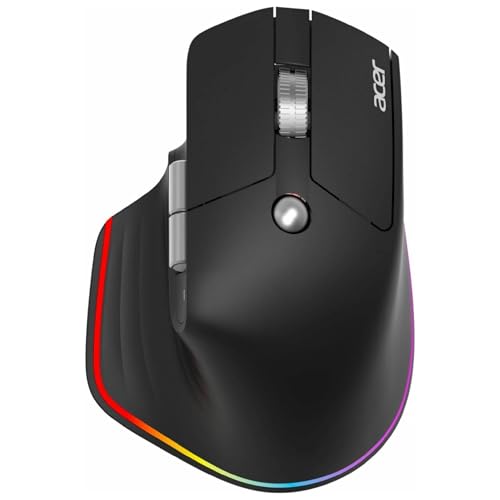 Acer Easy Fit - Maus - ergonomisch - optische LED - 6 Tasten - kabellos - 2.4 GHz, Bluetooth 5.0 - kabelloser Empf?nger (USB)