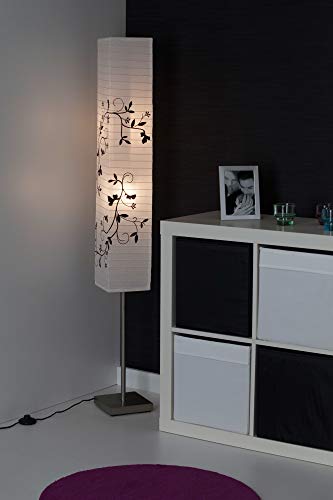 Lámpara de pie moderna Brilliant Nerva gris y blanca E14 2