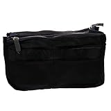 Mipcase Borsa Organizer Interna Multi-tasca in Pieghevole Nero Fodera Pratica per Borsetta da Viaggio con Ampio Spazio per Cosmetici Gioielli e Accessori