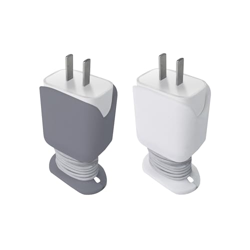 2PK 2 in 1 Silicone Charger Sleeve Protector and Cord Wrap for iPhone Power Adaptor Case, Snap Back Charger Winder Compatible with 18W and 20W Charger - 1.65 x 1.1 inches (Charger Not Included) (2)