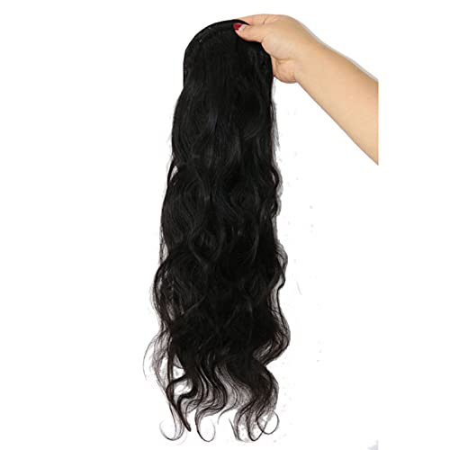 Aiokrtse Wrap Around Ponytail Extension Human Hair Body Wave Drawstring Ponytail Hair Pieces for Women Natural Color (14 inches - Image 2