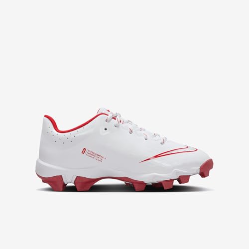 Nike Hyperdiamond 4 Keystone Big Kids' Softball Cleats (FZ0919-104, White/Pure Platinum/University Red)3