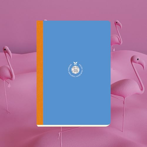 Image of flexbook Smartbook Notebook Ruled Blue | Large | 17x24cm | 160 pages | 70gsm Fabriano Ivory Paper | Colorful Eco Paper Cover | with Orange linen spine