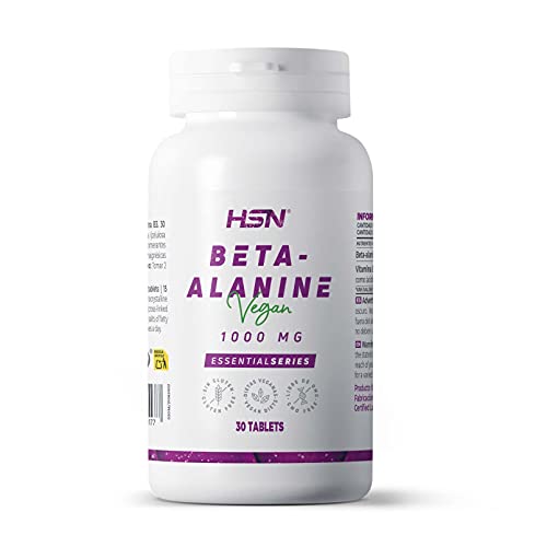 HSN Beta Alanina 4000mg por dosis diaria | 30 Tabletas | Aminoácido en Forma Libre | con Vitamina B3 | Sin Estimulantes Pre-Entreno Sin Cafeína | No-GMO, Vegano, Sin Gluten