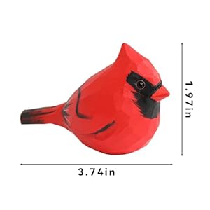 Small Wooden Male Northern Cardinal Birds Figurines, 3.9'' H Handmade Red Cardinals Decorations Ornaments Memorial Gift for Home Decor Small Wooden Male Northern Cardinal Birds Figurines 39 H Handmade Red Cardinals Decorations Ornaments Memorial Gift for Home Decor