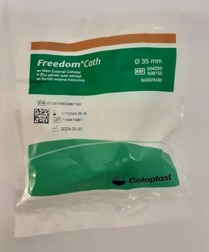 50 -Pack External Condom Catheter Freedom / Coloplast -35mm Large -Self Sealing Adhesive #8400 Latex