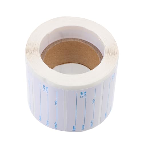 jojofuny 実用的な食品ラベルシール 取り外し可能な粘着ステッカー 薄型 ブルー 書き込み可能 冷蔵庫 冷凍庫対応 食品整理用