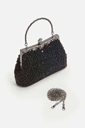 Image of BABEYOND 1920s Flapper Clutch Gatsby Pearl Handbag Roaring 20s Evening Clutch Beaded Bag 1920s Gatsby Costume Accessories