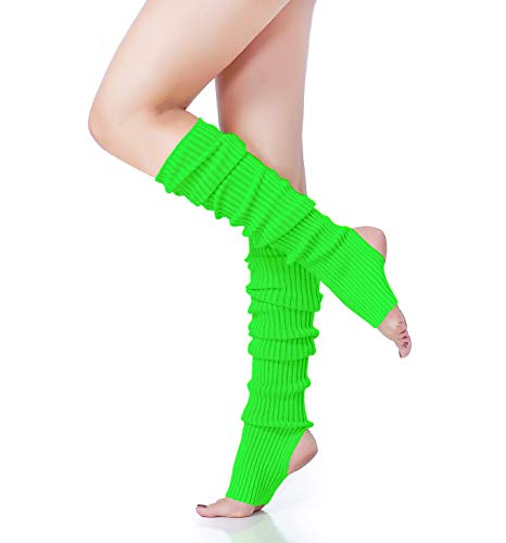 Image of v28 Women's Neon Knit Leg Warmer for 80s Party Dance Sports Yoga