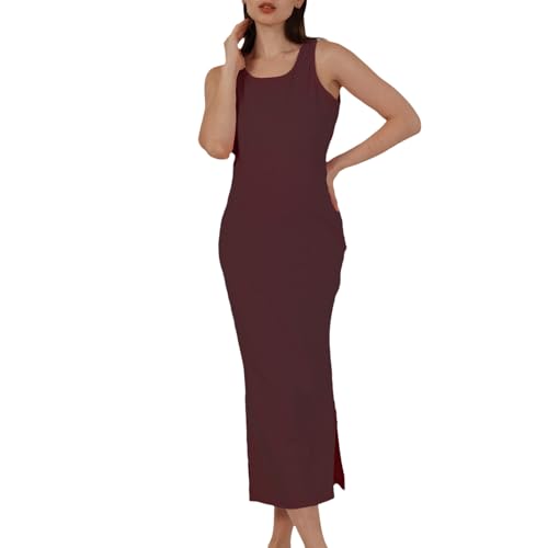 Generisch Chaqueta de invierno con inserto para bebé, sin mangas, cuello redondo, vestido de maternidad, trajes para embarazadas, rojo, L