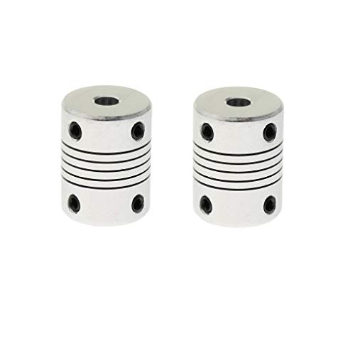 Image of Robocraze Flexible Couplings 5mm to 5mm with Grub screws NEMA 17 Shaft for RepRap 3D Printer or CNC Machine (Set of 2) | 3D Printer Project