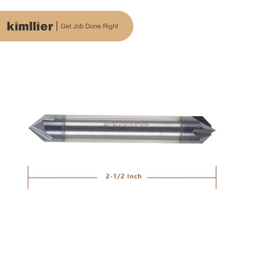 Image of kimllier 3 /8 Inch 4 Flute 90 Degree Double End Helix Carbide End Mill Tialn Coated