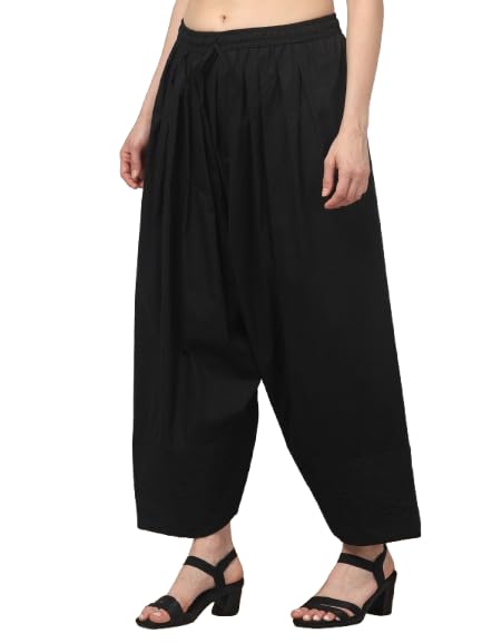 farukhi creation Women's Farshi Salwar, Cotton, Solid, Wide Leg, Mid Rise, Drawstring Closure, Casual Ethnic Wear-picture-10