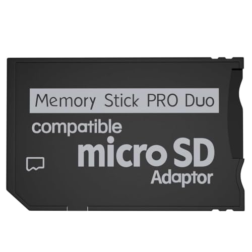 TECHZOCO Adaptador de Tarjeta Micro SD a Memory Stick, Compatible con Tarjetas Micro SD/Micro SDHC/Micro SDXC/TF (máximo 64GB) | Compatible con PSP 1000/2000/3000, Sony Camera and handycam