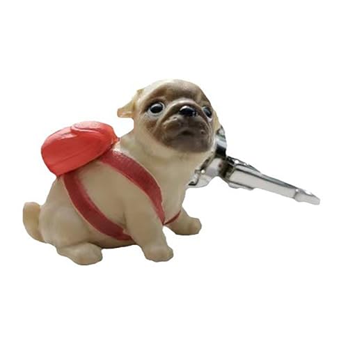 Schlüsselanhänger mit Cartoon-Katze, Hund, süßer Anhänger, Ornament, Schlüsselanhänger, Rucksack-Dekoration für Frauen und Mädchen, Mops-Schlüsselanhänger, Length: 6.2cm