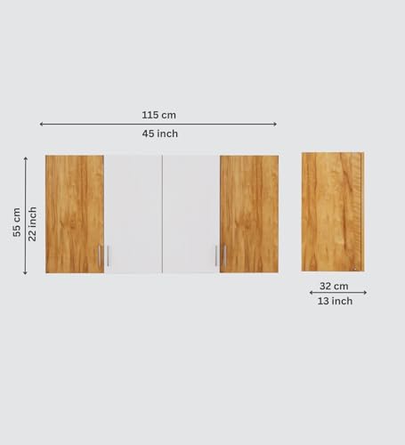 Image of SPECIALITY PANELS 4 Door Modular Wall Mounted Kitchen Cabinet with Adjustable Shelf Space Saving Storage Unit Durable Engineered Wood Cupboard for Kitchen Living Room Utility Organizer Furniture