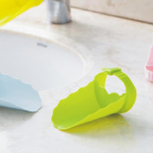 Image of Faucet Extender for Kitchen Sink and Bathtub, Universal PP Kids Hand Wash Faucet Extension Easy Install Toddler Bathroom Accessory (Green)