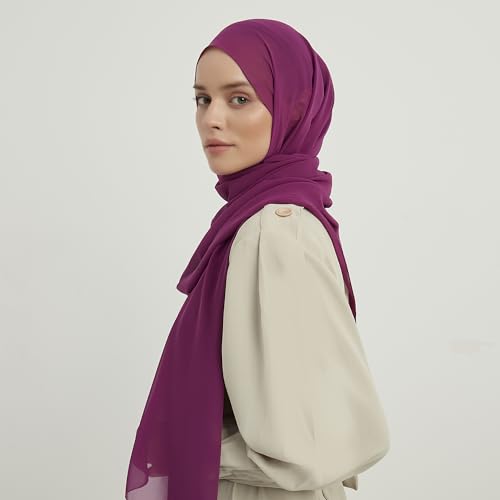 KARACA Muslim Hijab Scarf Tulle for Women | Silk Appearance Head Scarf 27" - 78" | Long Wrap Shawl Scarves Islamic Turban4