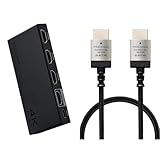 【HDMIケーブルセット】 エレコム HDMI切替器 (セレクター) 3入力1出力 4K(4096×2160)60Hz 選べる自動・手動切替機能 ノイズに強いメタルケース ブラック DH-SW4KB31BK/E + エレコム HDMIケーブル 1m スリム プレミアムハイスピード 4K 2K (60P)対応 ナイロンメッシュケーブル アルミコネクタ ブラック DH-HDP14ES10SBK