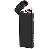 Tenfel 電子ライター USB 充電式 プラズマ ターボ 小型 防風 スパック点火 電池残量表示 男女兼用 電気ライター [並行輸入品]