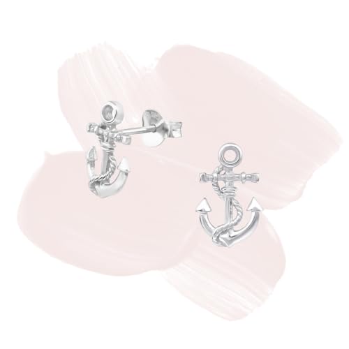 Laimons Bijou pour femme boucles d'oreilles pour femme ancre brillant argent sterling 925