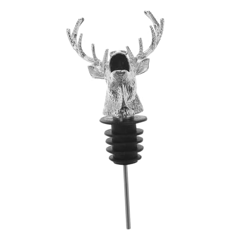OFFSCH Deer Head Shaped Metal Pour Spouts Tapered Wine and Liquor Pourers for Bars Restaurants and Home Use Fits Bottles for High Pours and Stylish Serving
