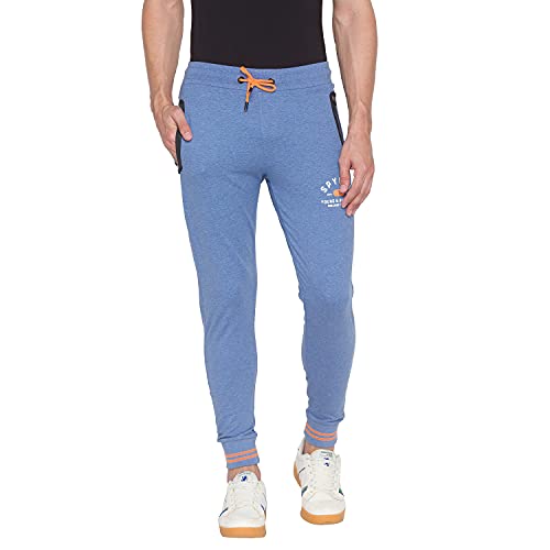 Image of Spykar Men's Mid Rise Cotton Relaxed Fit Full Length Trackpants (MKJ-02BA-11)