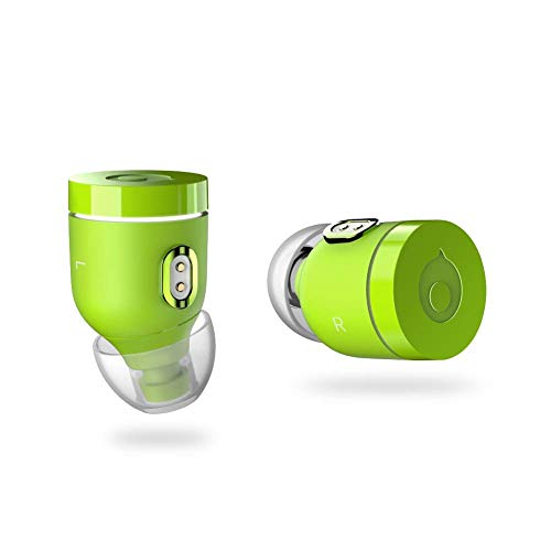 crazybaby Air by (NANO) Cuffie wireless Bluetooth originali con capsula di ricarica, compatibile con Bluetooth 5.0, con durata della batteria di un giorno e microfono, verde chiaro