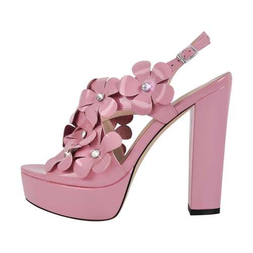 Image of Platform Stiletto High Heels for Women, Round Open Toe Ankle Strap Sexy Heeled Sandals for Wedding Party Dress