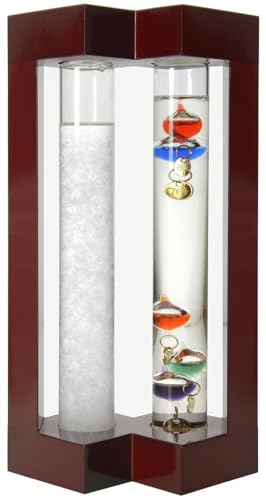 Lily's Home Desktop Weather Station with Galileo Thermometer & Fitzroy Storm Glass Weather Predictor, Ideal Gift for Friends and Family, Indoor & Outdoor Home Décor (4.9” L x 2.8” W x 7.9” H)